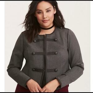 NWT Torrid Size 2 Military Jacket Charcol